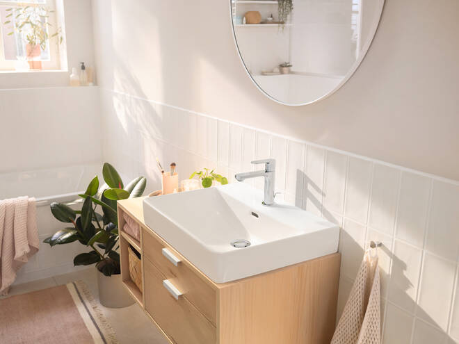 HANSGROHE REBRIS S umyvadlová stojánková baterie, EcoSmart, s odtokovou soupravou, chrom 72517000 Obrázek - fotka