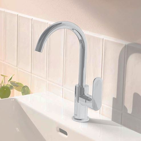 HANSGROHE REBRIS S umyvadlová stojánková baterie, EcoSmart, s odtokovou soupravou, chrom 72536000 Obrázek - fotka