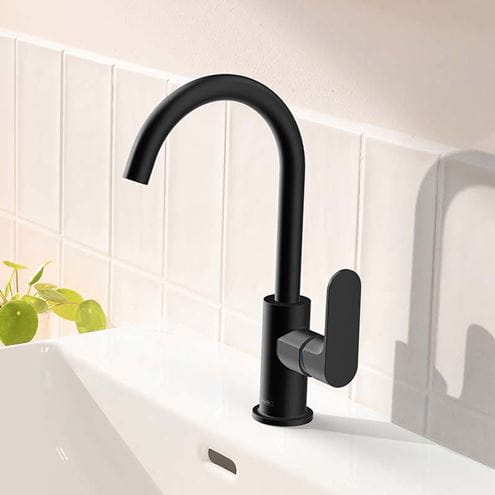 HANSGROHE REBRIS S umyvadlová stojánková baterie, EcoSmart, s odtokovou soupravou, matná černá 72536670 Obrázek - fotka