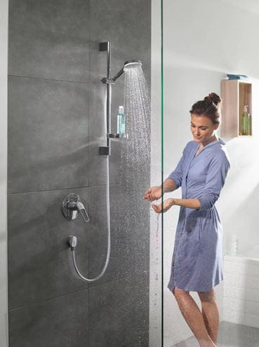 HANSGROHE CROMETTA VARIO 2JET sprchová souprava 4-dílná, ruční sprcha pr. 100 mm, 2 proudy, tyč, hadice, mýdlenka, bílá/chrom 26553400 Obrázek - fotka