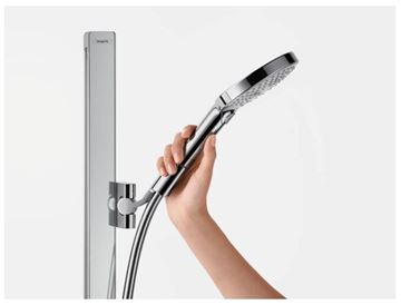 HANSGROHE RAINDANCE SELECT E 120 3JET sprchová souprava 4-dílná, ruční sprcha pr. 125 mm, 3 proudy, tyč, hadice, polička, chrom 27648000 Obrázek - fotka