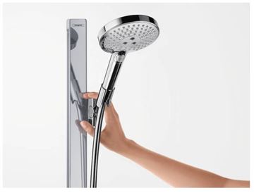 HANSGROHE RAINDANCE SELECT E 120 3JET sprchová souprava 4-dílná, ruční sprcha pr. 125 mm, 3 proudy, tyč, hadice, polička, chrom 27648000 Obrázek - fotka