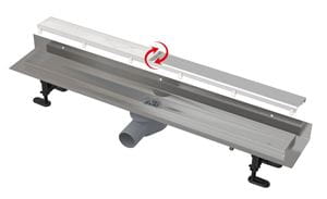 APZ23-DOUBLE9 FIT AND GO WALL sprchový žlab 850 mm, ke stěně, boční odtok DN 50, rošt pro vložení dlažby DOUBLE, nerez ocel