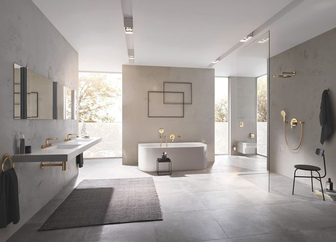 GROHE ESSENTIALS WC štětka, nástěnná, sklo, cool sunrise 40374GN1 Obrázek - fotka