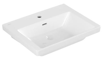 VILLEROY & BOCH SUBWAY 3.0 umyvadlo 60 cm, s otvorem pro baterii a přepadem, broušené, alpská bílá