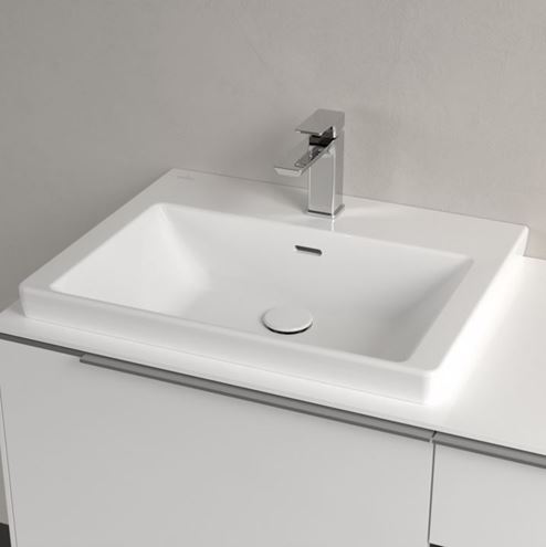 VILLEROY & BOCH SUBWAY 3.0 umyvadlo 60 cm, s otvorem pro baterii a přepadem, broušené, alpská bílá 4A706G01 Obrázek - fotka