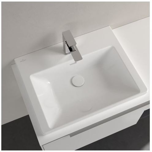 VILLEROY & BOCH SUBWAY 3.0 umyvadlo 60 cm, s otvorem pro baterii a přepadem, broušené, alpská bílá 4A706G01 Obrázek - fotka