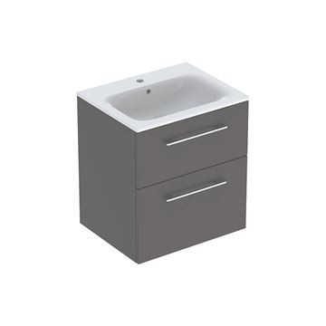 GEBERIT SELNOVA SQUARE skříňka s umyvadlem 60x48x65,2 cm, 2 zásuvky, matná lávová