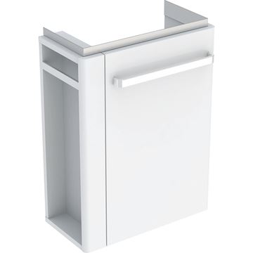 GEBERIT SELNOVA COMPACT skříňka pod umývátko 44,8x25,2x60,4 cm, 1 dvířka, panty vpravo, matná bílá/lesklá bílá
