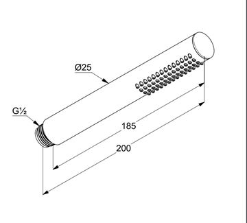 KLUDI NOVA FONTE ruční sprcha 185 mm, matná bílá 3912053-00 Technický nákres