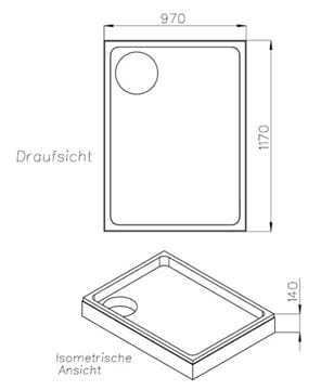CONCEPT 200 vaničkový nosič 1200x1000x25mm, polystyren SD 25733 Technický nákres