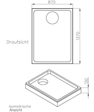 CONCEPT 200 vaničkový nosič 1400x900x35mm, extra plochý, polystyren SD 23648 Technický nákres