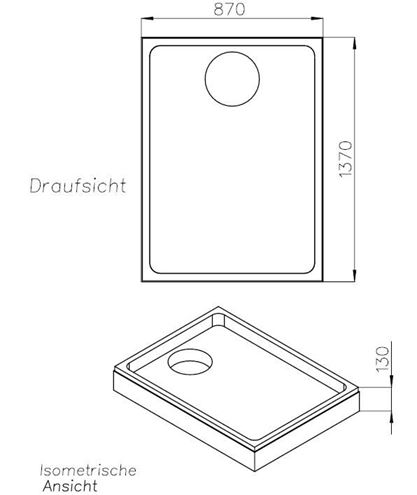 CONCEPT 200 vaničkový nosič 1400x900x35mm, extra plochý, polystyren SD 23648 Technický nákres