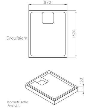 CONCEPT 200 vaničkový nosič 1400x1000x35mm, extra plochý, polystyren SD 23649 Technický nákres