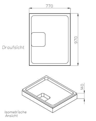 CONCEPT 300 vaničkový nosič 1000x800mm, polystyren SD 25713 Technický nákres