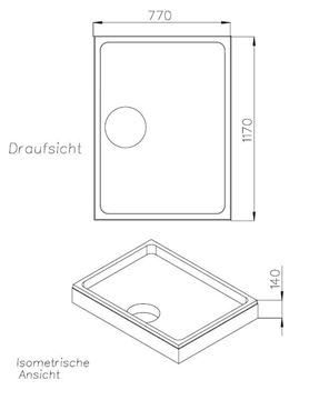 CONCEPT 300 vaničkový nosič 1200x800mm, polystyren SD 25716 Technický nákres