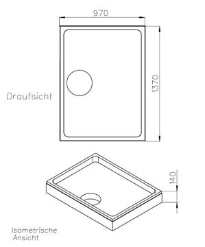 CONCEPT 300 vaničkový nosič 1400x1000mm, polystyren SD 25720 Technický nákres