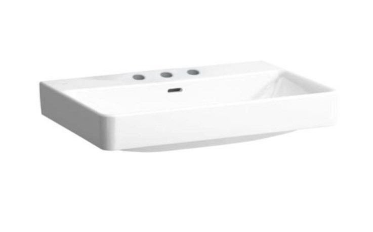 LAUFEN PRO S umyvadlo 70 cm, se 3 otvory pro baterii a přepadem H8109670001081 Obrázek - Hlavní obrázek