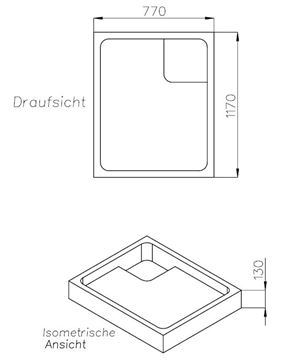 CONCEPT 100 vaničkový nosič 1200x800x35mm, extra plochý, polystyren SD 90231 SF Technický nákres