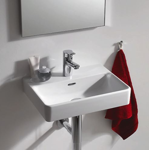 LAUFEN PRO S umývátko 45 cm, s otvorem pro baterii a přepadem, broušené, LCC H8169614001041 Obrázek - fotka