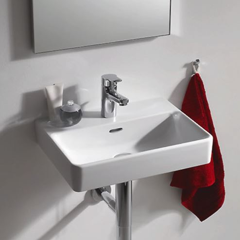 LAUFEN PRO S umývátko 45 cm, s otvorem pro baterii a přepadem H8159610001041 Obrázek - fotka