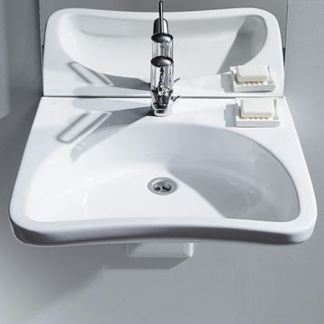 LAUFEN REHAB bezbariérové umyvadlo 66 cm, s otvorem pro baterii, bez přepadu H8106030001041 Obrázek - fotka