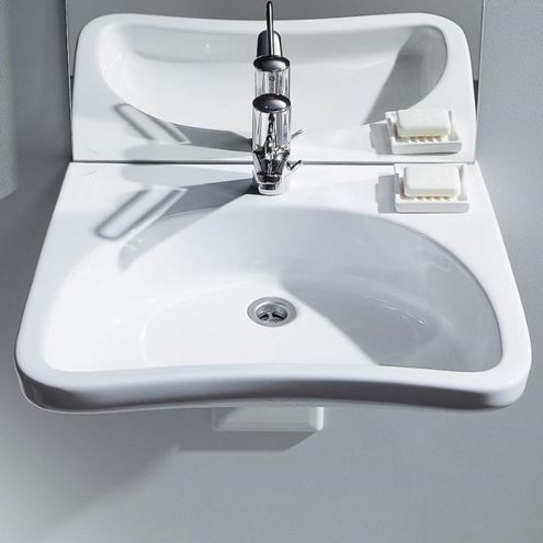 LAUFEN REHAB bezbariérové umyvadlo 66 cm, s otvorem pro baterii, bez přepadu H8106030001041 Obrázek - fotka