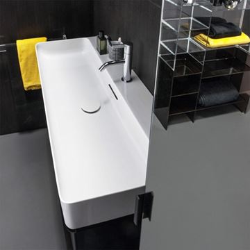 LAUFEN VAL umyvadlo 120 cm, s otvorem pro baterii a přepadem H8102890001041 Obrázek - fotka