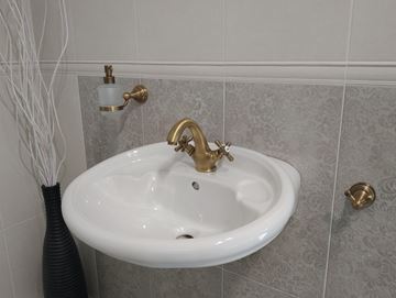 RAV SLEZÁK MORAVA umyvadlová stojánková baterie, stará mosaz MK128.5SM Obrázek - fotka