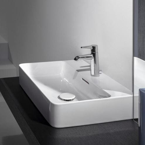 LAUFEN VAL umyvadlo na desku 60 cm, s otvorem pro baterii a přepadem, broušené H8162830001041 Obrázek - fotka