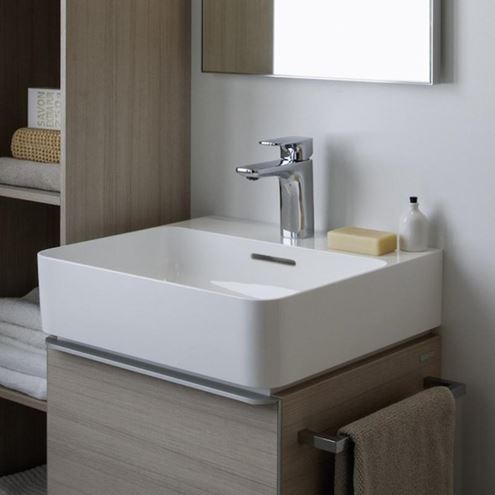 LAUFEN VAL umývátko 45 cm, s otvorem pro baterii a přepadem H8152810001041 Obrázek - fotka