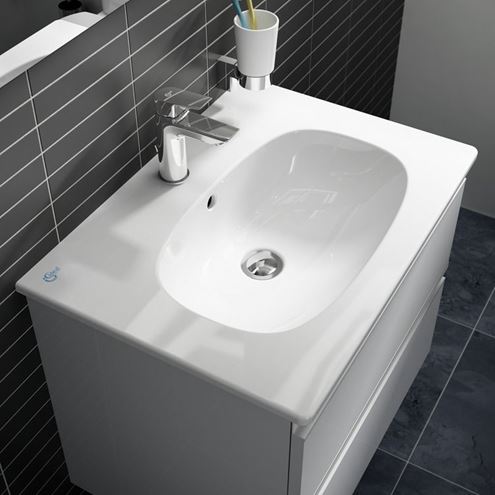 IDEAL STANDARD TESI umyvadlo 62,5 cm, s otvorem pro baterii a přepadem T351001 Obrázek - fotka