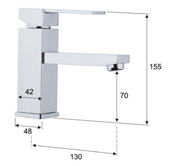 SANJET QUADRO umyvadlová stojánková baterie, chrom Q11 Technický nákres
