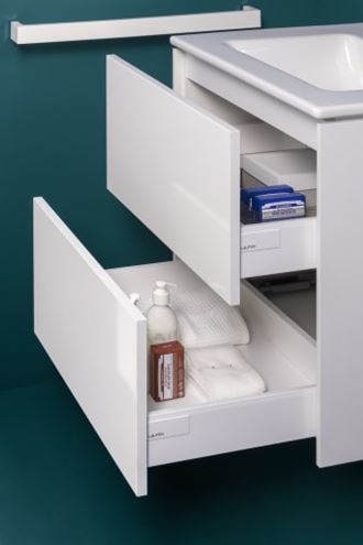 LAUFEN BASE skříňka pod umyvadlo 57x35,8x51,5 cm, 2 zásuvky, lesklá bílá H4022121102611 Obrázek - fotka