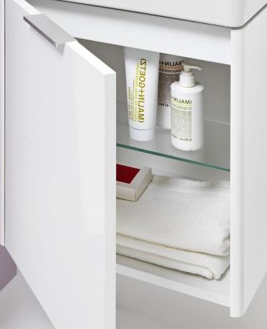 LAUFEN BASE skříňka pod umývátko 41,5x32,1x51,5 cm, 1 dvířka, panty vlevo, matná bílá H4021111102601 Obrázek - fotka