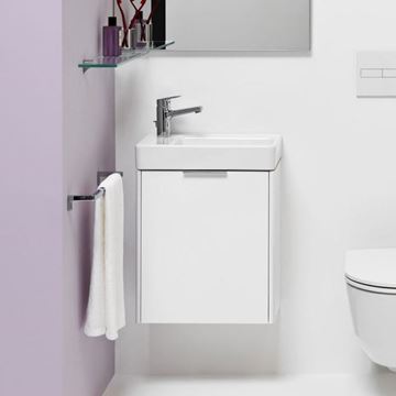 LAUFEN BASE skříňka pod umývátko 46x26,7x51,5 cm, 1 dvířka, panty vlevo, matná bílá H4021011102601 Obrázek - fotka