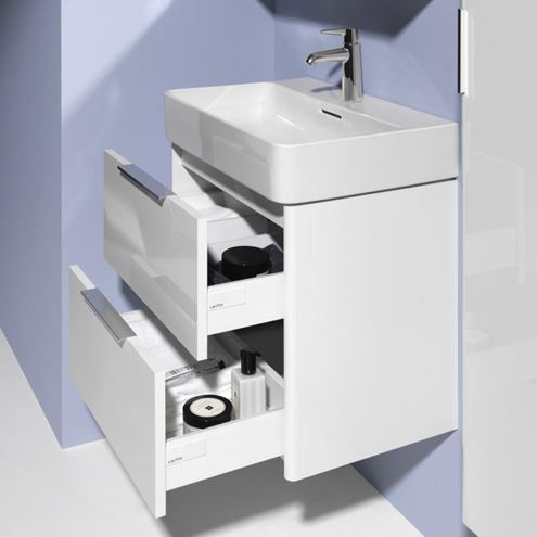 LAUFEN BASE skříňka pod umyvadlo 53,3x39,1x51,5 cm, 2 zásuvky, bílá mat H4021921102601 Obrázek - fotka