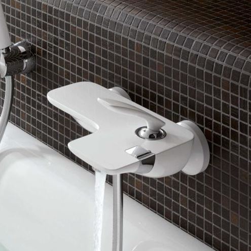 KLUDI BALANCE vanová nástěnná baterie, s přepínačem, matná bílá 524459175 Obrázek - fotka