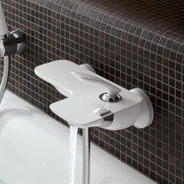 KLUDI BALANCE vanová nástěnná baterie, s přepínačem, matná bílá 524459175 Obrázek - fotka