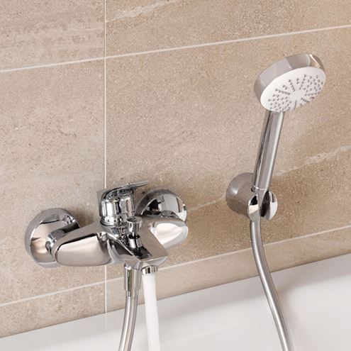 KLUDI PURE&SOLID vanová nástěnná baterie, s přepínačem, chrom 346810575 Obrázek - fotka