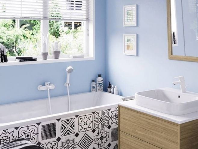 KLUDI PURE&EASY vanová nástěnná baterie, s přepínačem, bílá 376819165 Obrázek - fotka