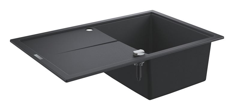 GROHE K400 kompozitní dřez 780x500 mm, otočný, 2 otvory, odkapávač, granitová černá 31639AP0 Obrázek - Hlavní obrázek