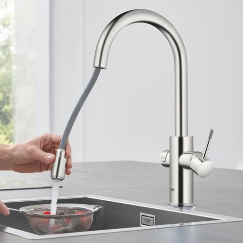 GROHE BLUE HOME dřezová baterie Connected, s filtračním a chladícím zařízením, supersteel 31541DC0 Obrázek - fotka