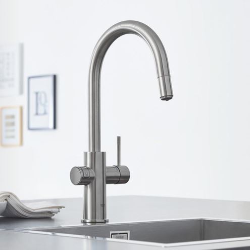 GROHE BLUE HOME dřezová baterie Connected, s filtračním a chladícím zařízením, supersteel 31541DC0 Obrázek - fotka