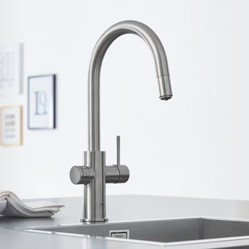 GROHE BLUE HOME dřezová baterie Connected, s filtračním a chladícím zařízením, supersteel 31541DC0 Obrázek - fotka