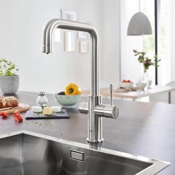GROHE BLUE HOME dřezová elektronická baterie, s filtračním a chladícím zařízením, Bluetooth, napájení ze sítě, supersteel 31456DC1 Obrázek - fotka