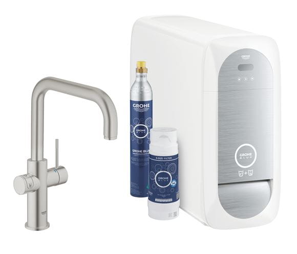 GROHE BLUE HOME dřezová elektronická baterie, s filtračním a chladícím zařízením, Bluetooth, napájení ze sítě, supersteel 31456DC1 Obrázek - Hlavní obrázek