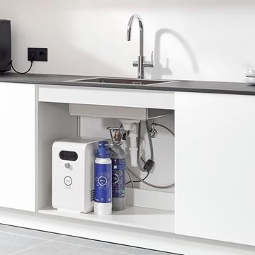 GROHE BLUE PROFESSIONAL dřezová baterie, s vytahovací koncovkou, s filtračním a chladícím zařízením, supersteel 31325DC2 Obrázek - fotka
