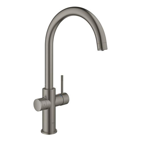 GROHE BLUE HOME dřezová elektronická baterie, s filtračním a chladícím zařízením, Bluetooth, napájení ze sítě, kartáčovaný hard graphite 31455AL1 Obrázek - fotka