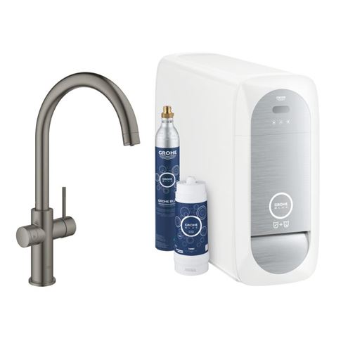 GROHE BLUE HOME dřezová elektronická baterie, s filtračním a chladícím zařízením, Bluetooth, napájení ze sítě, kartáčovaný hard graphite 31455AL1 Obrázek - Hlavní obrázek
